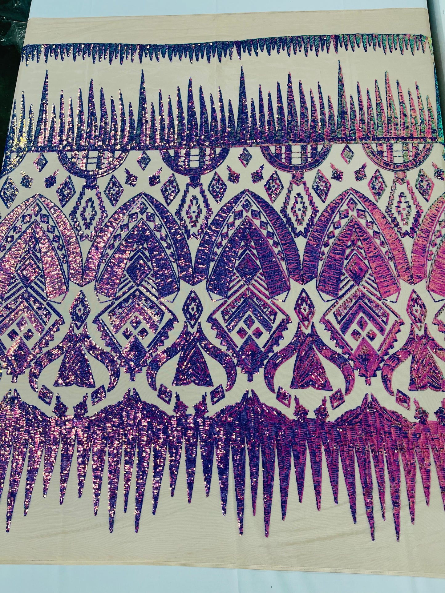 Tribal Sequin Fabric 54” Wide| New Creations Fabric & Foam Inc.