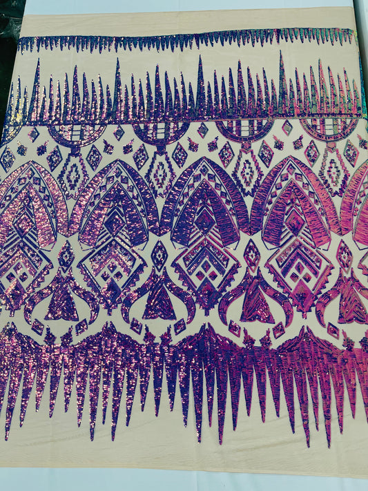 Tribal Sequin Fabric 54” Wide| New Creations Fabric & Foam Inc.