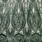 Feather damask shiny sequin design on a 4 way stretch mesh| New Creations Fabric & Foam Inc.
