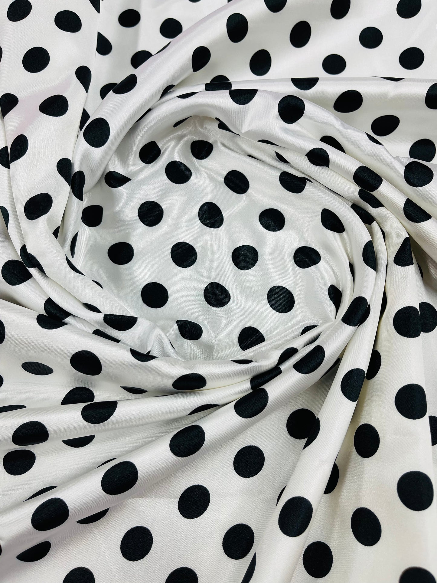 Polka Dot Satin 58" Wide| New Creations Fabric & Foam Inc.