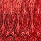 Feather damask shiny sequin design on a 4 way stretch mesh| New Creations Fabric & Foam Inc.