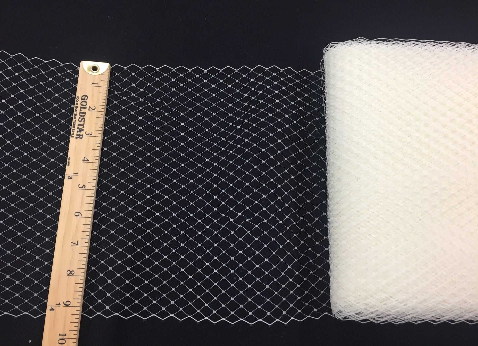 Ivory 9 inches Birdcage bridal veil netting - french net trim - prom - wedding - hats - bridal - nightgowns - decorations - sold by the yard. - New Creations Fabric & Foam Inc