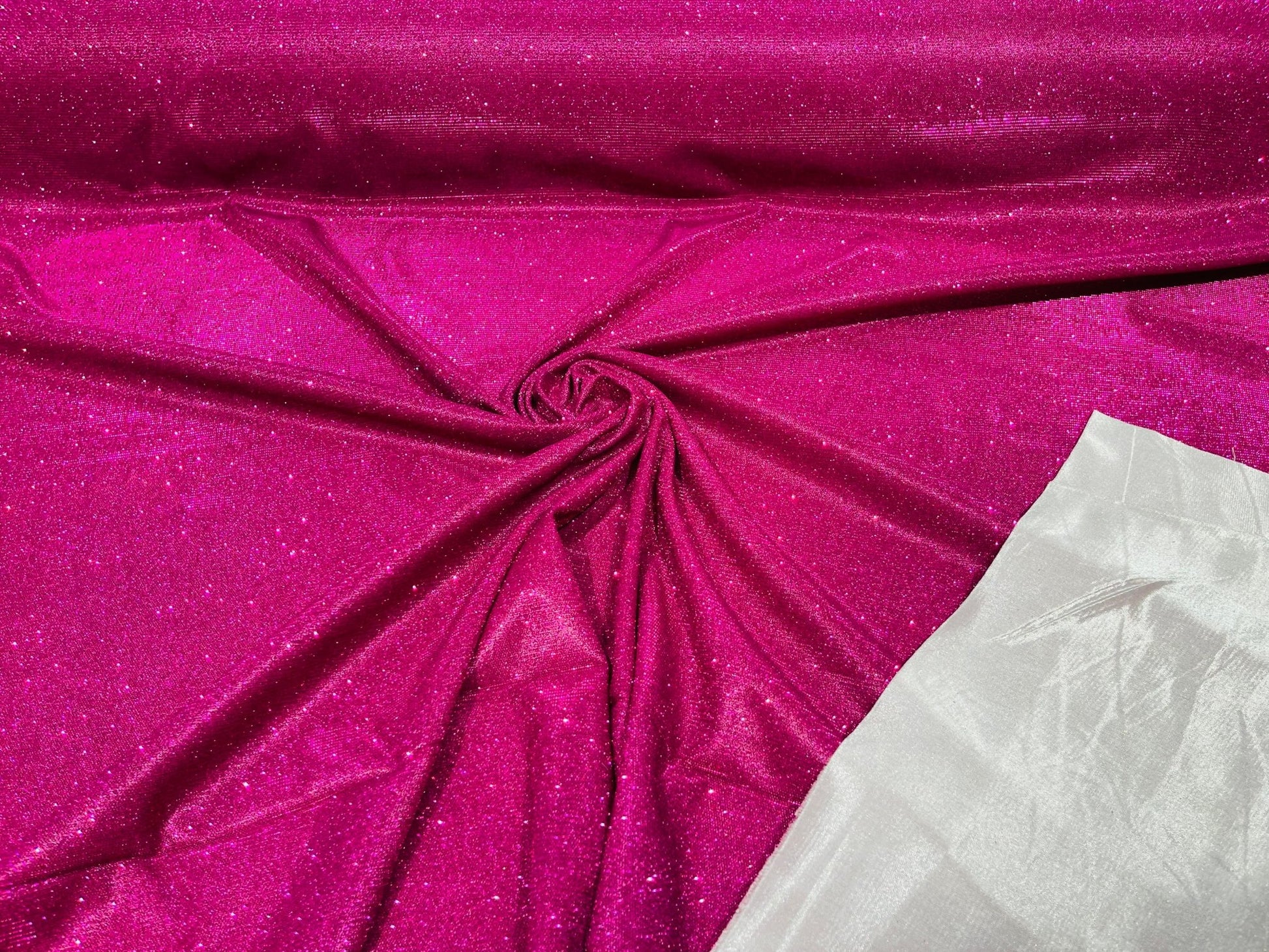 Magenta 58/60" Wide Full Glitter Covered Shimmer Fabric By The Yard - New Creations Fabric & Foam Inc