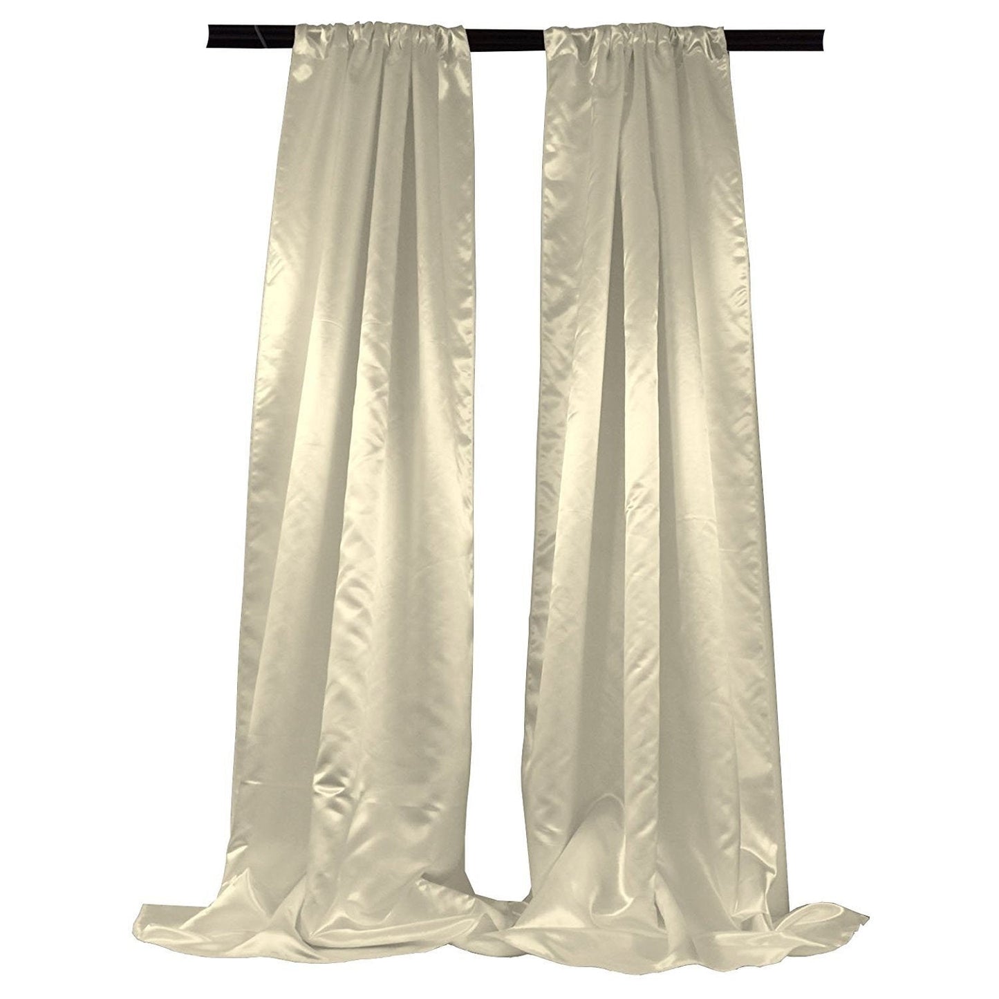 New Creations Fabric & Foam Inc Bridal Satin Backdrop, 1 Pair with 4" Rod Pocket, 5 Feet Wide x 8 Feet High - New Creations Fabric & Foam Inc