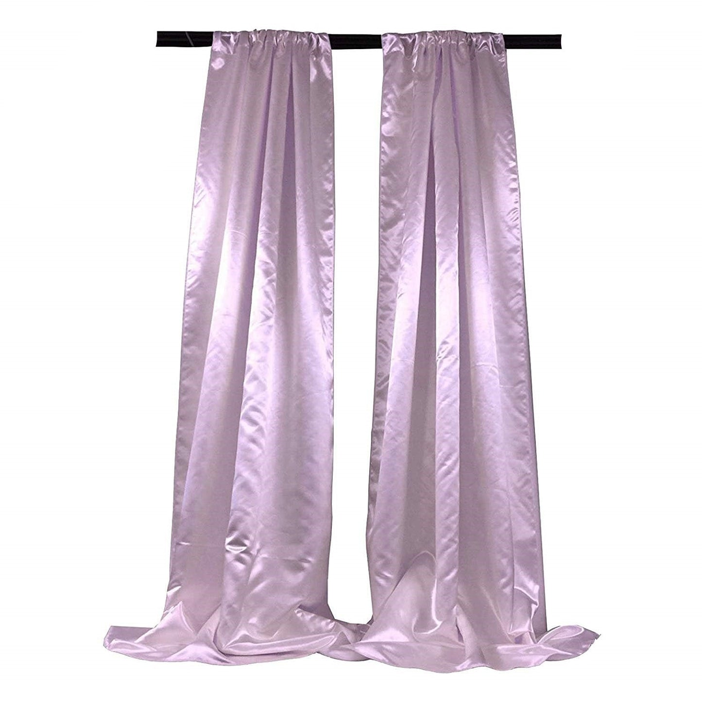 New Creations Fabric & Foam Inc Bridal Satin Backdrop, 1 Pair with 4" Rod Pocket, 5 Feet Wide x 8 Feet High - New Creations Fabric & Foam Inc