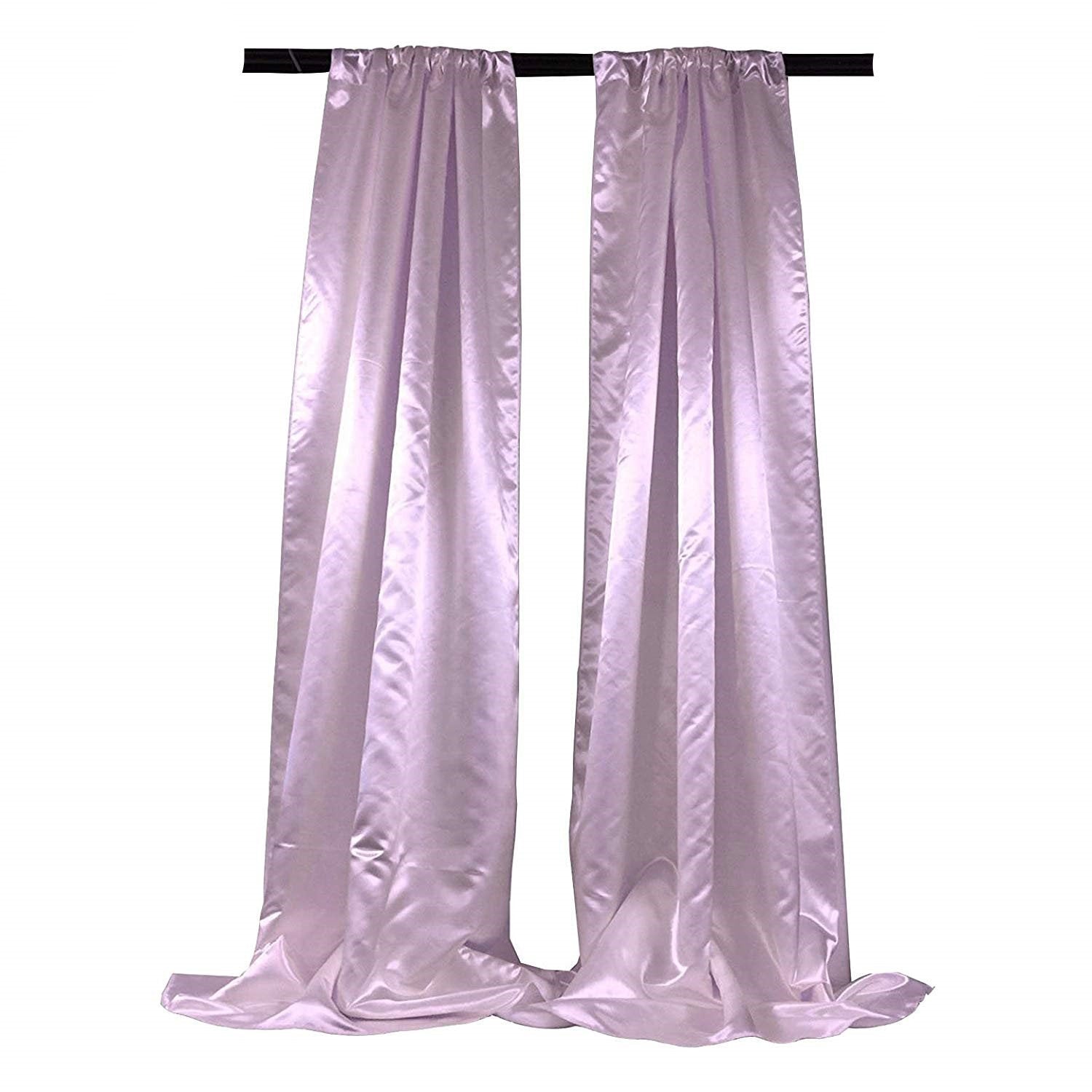 New Creations Fabric & Foam Inc Bridal Satin Backdrop, 1 Pair with 4" Rod Pocket, 5 Feet Wide x 8 Feet High - New Creations Fabric & Foam Inc