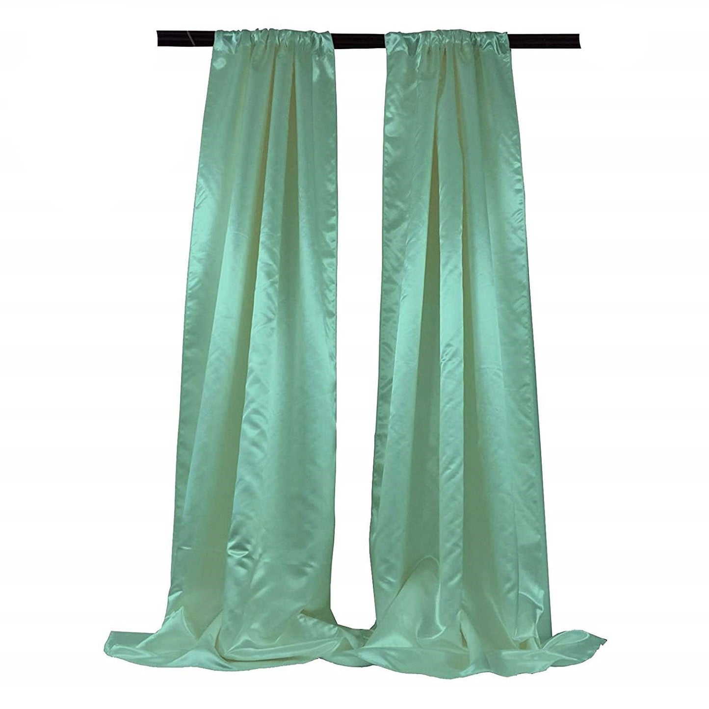 New Creations Fabric & Foam Inc Bridal Satin Backdrop, 1 Pair with 4" Rod Pocket, 5 Feet Wide x 8 Feet High - New Creations Fabric & Foam Inc