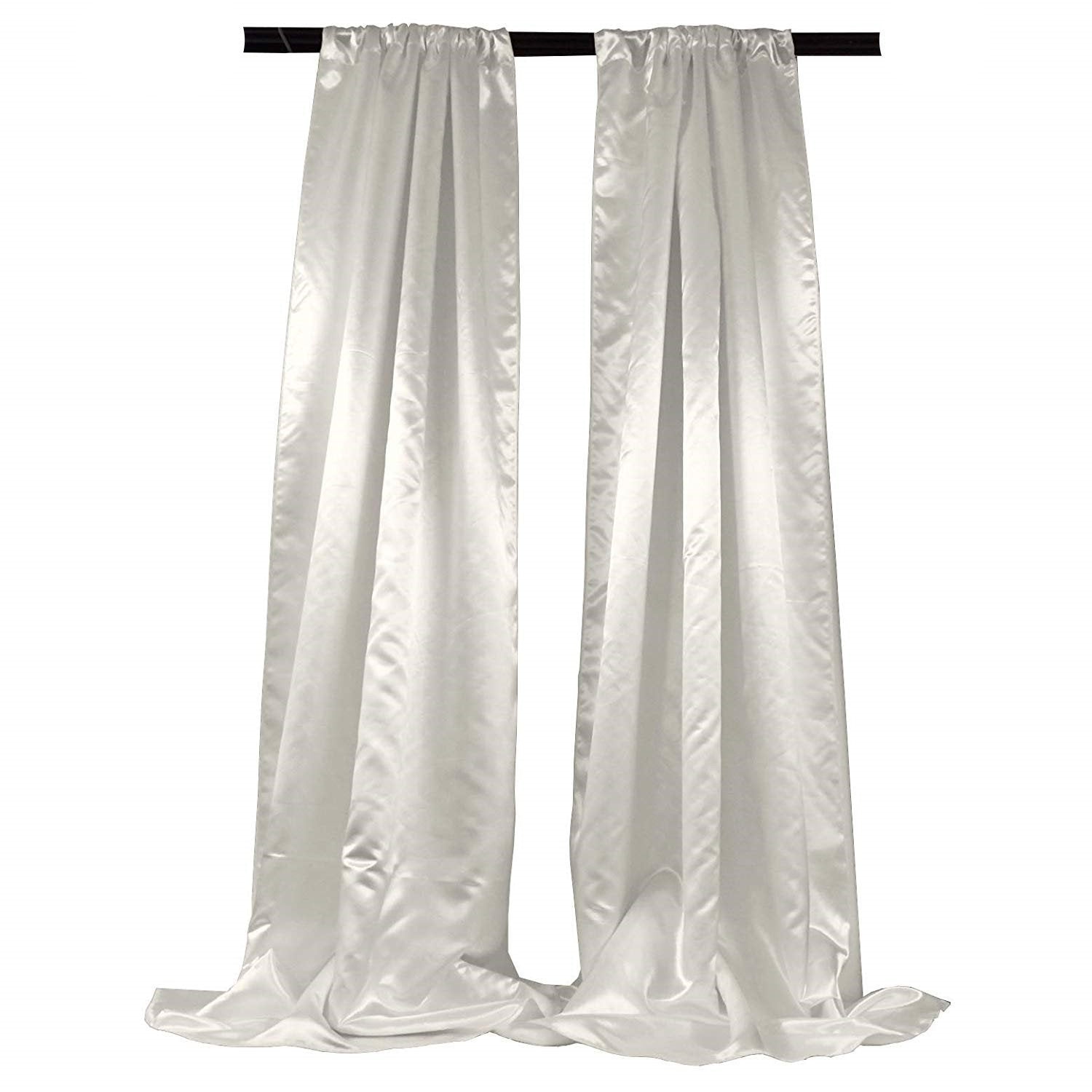 New Creations Fabric & Foam Inc Bridal Satin Backdrop, 1 Pair with 4" Rod Pocket, 5 Feet Wide x 8 Feet High - New Creations Fabric & Foam Inc