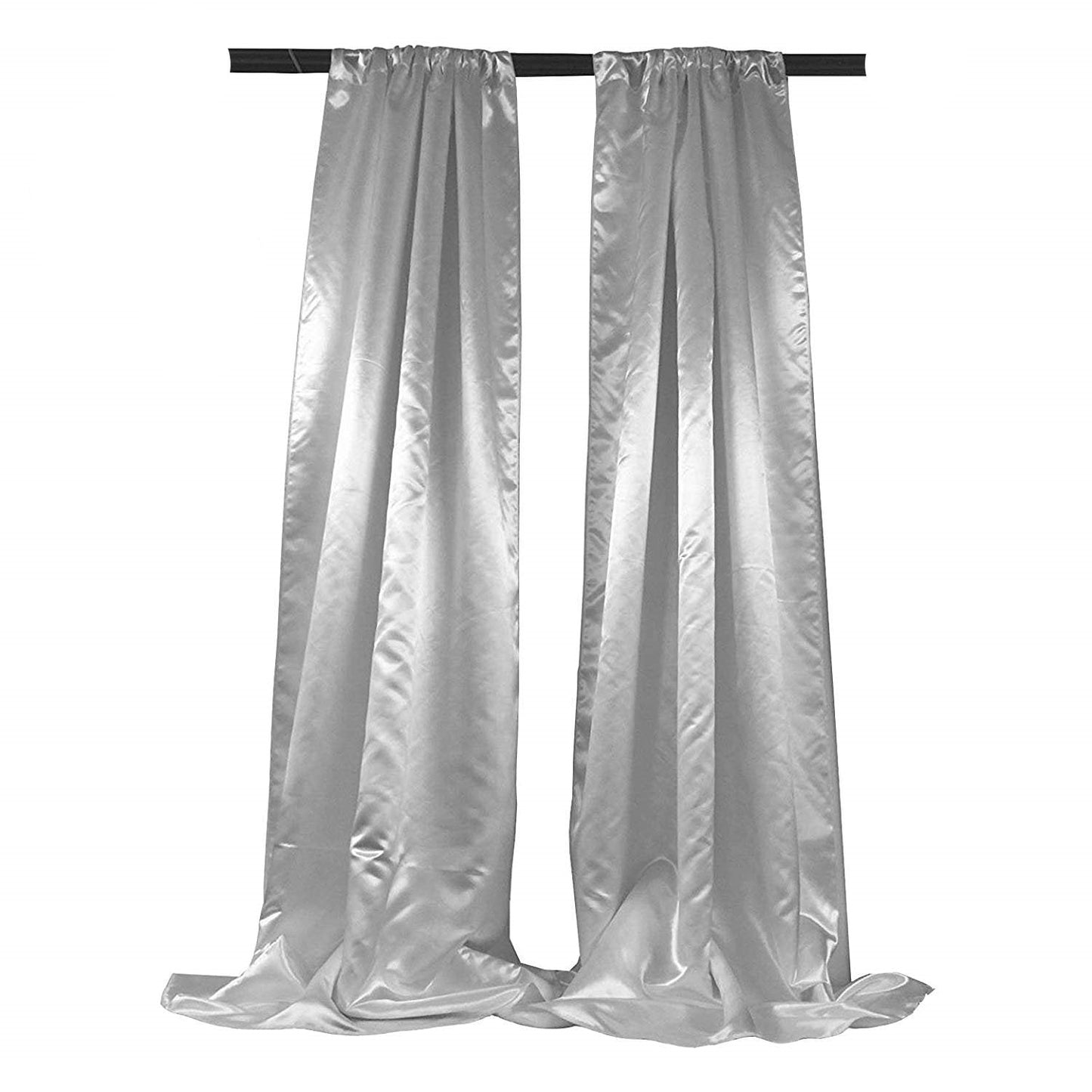 New Creations Fabric & Foam Inc Bridal Satin Backdrop, 1 Pair with 4" Rod Pocket, 5 Feet Wide x 8 Feet High - New Creations Fabric & Foam Inc