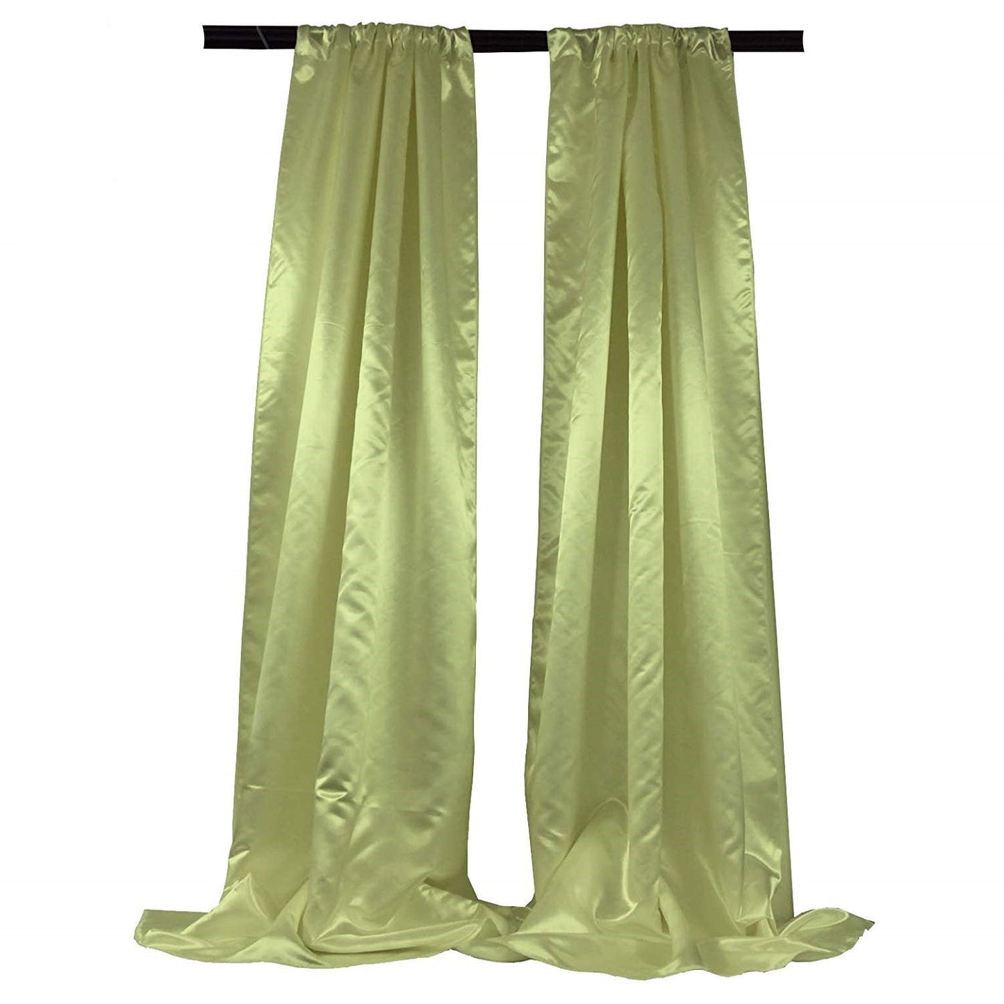 New Creations Fabric & Foam Inc Bridal Satin Backdrop, 1 Pair with 4" Rod Pocket, 5 Feet Wide x 8 Feet High - New Creations Fabric & Foam Inc