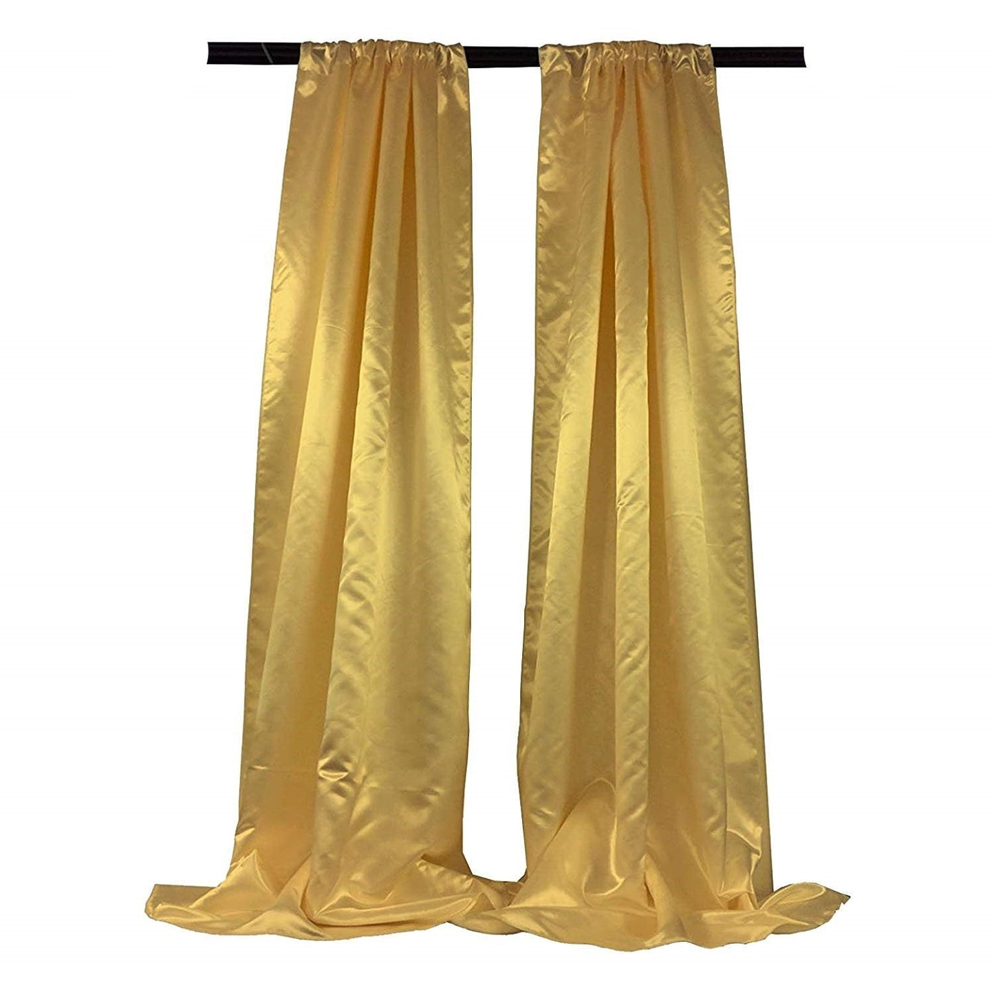 New Creations Fabric & Foam Inc Bridal Satin Backdrop, 1 Pair with 4" Rod Pocket, 5 Feet Wide x 8 Feet High - New Creations Fabric & Foam Inc