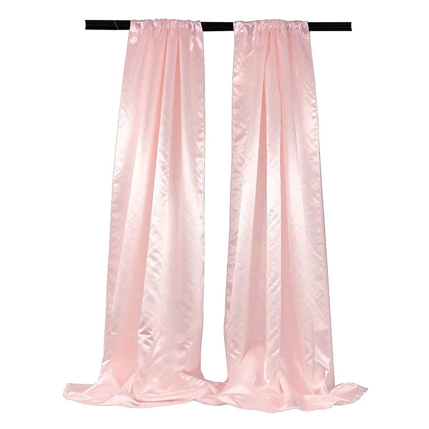 New Creations Fabric & Foam Inc Bridal Satin Backdrop, 1 Pair with 4" Rod Pocket, 5 Feet Wide x 8 Feet High - New Creations Fabric & Foam Inc