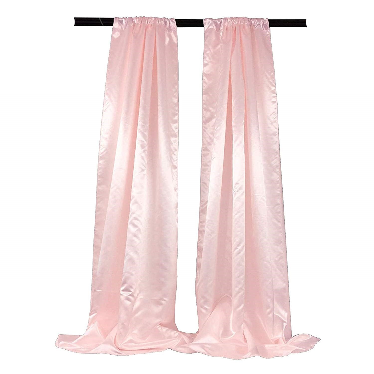 New Creations Fabric & Foam Inc Bridal Satin Backdrop, 1 Pair with 4" Rod Pocket, 5 Feet Wide x 8 Feet High - New Creations Fabric & Foam Inc