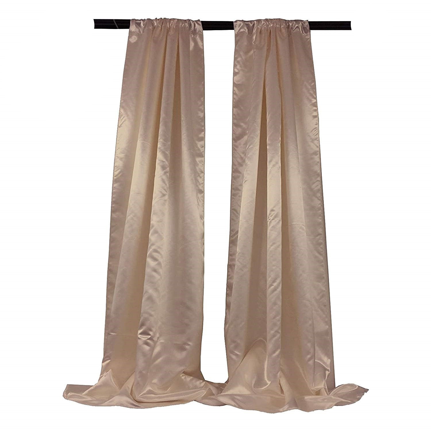 New Creations Fabric & Foam Inc Bridal Satin Backdrop, 1 Pair with 4" Rod Pocket, 5 Feet Wide x 8 Feet High - New Creations Fabric & Foam Inc