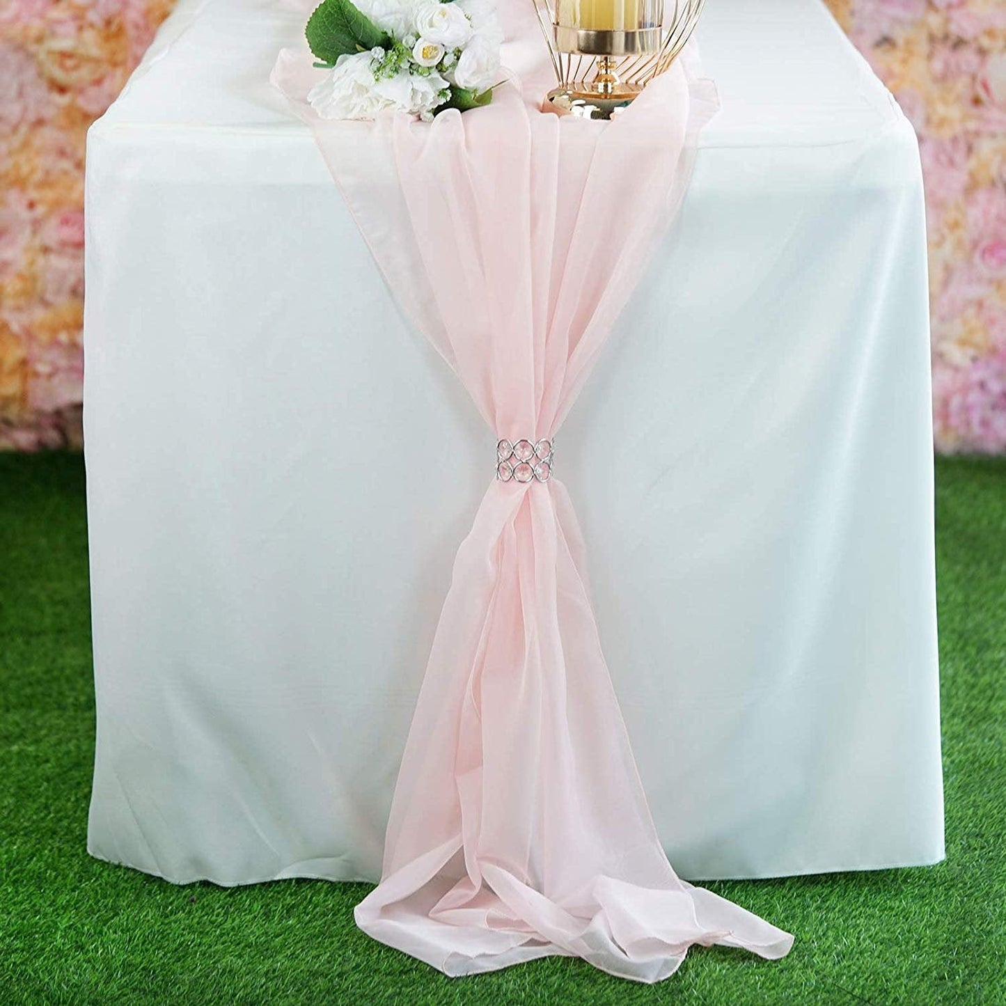 New Creations Fabric & Foam Inc, Chiffon Table Runner 14" Wide by 120" Long Extra Long, Wedding Runners, Long Table Runners - New Creations Fabric & Foam Inc