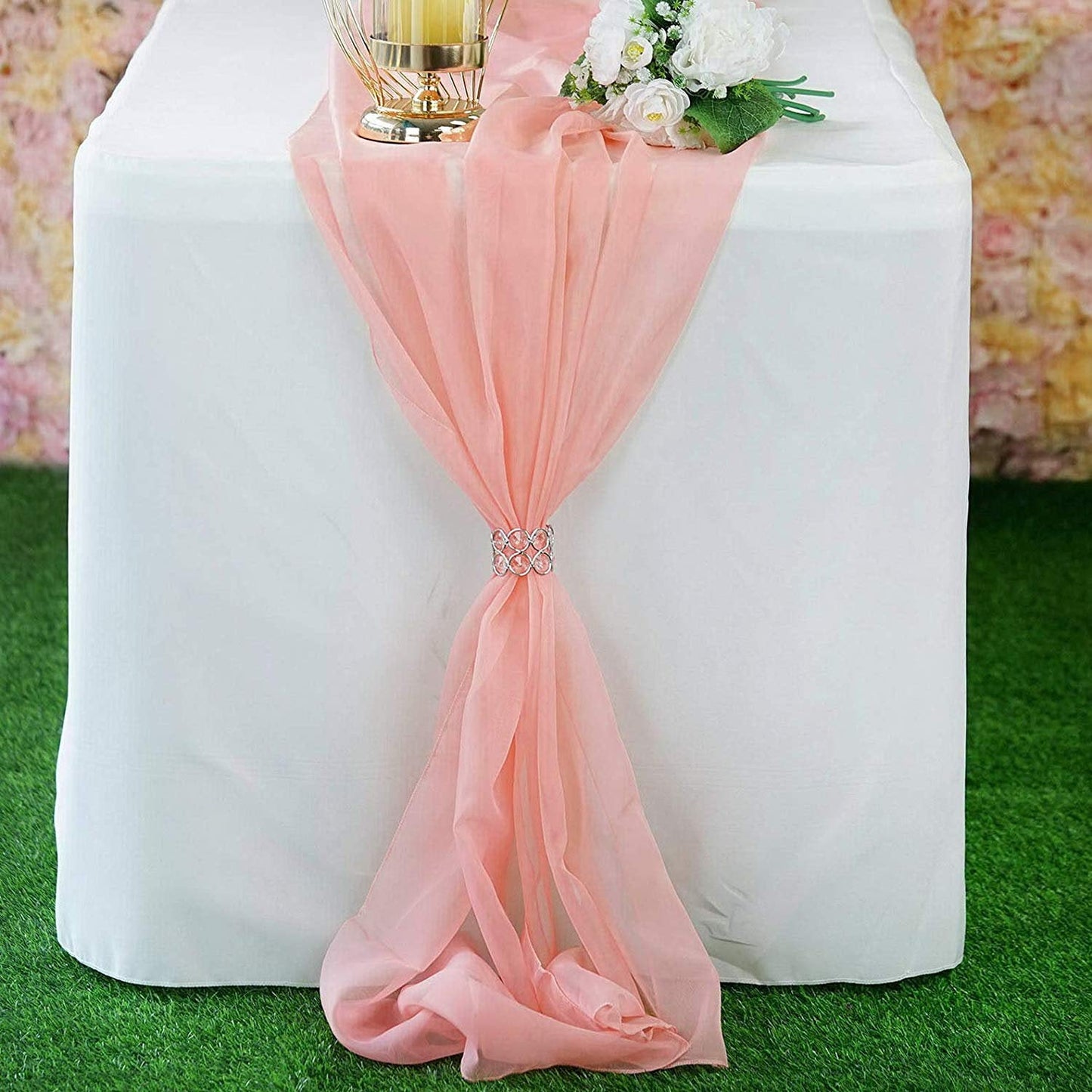 New Creations Fabric & Foam Inc, Chiffon Table Runner 14" Wide by 120" Wide Extra Long, Wedding Runners, Holiday Table Runners, - New Creations Fabric & Foam Inc