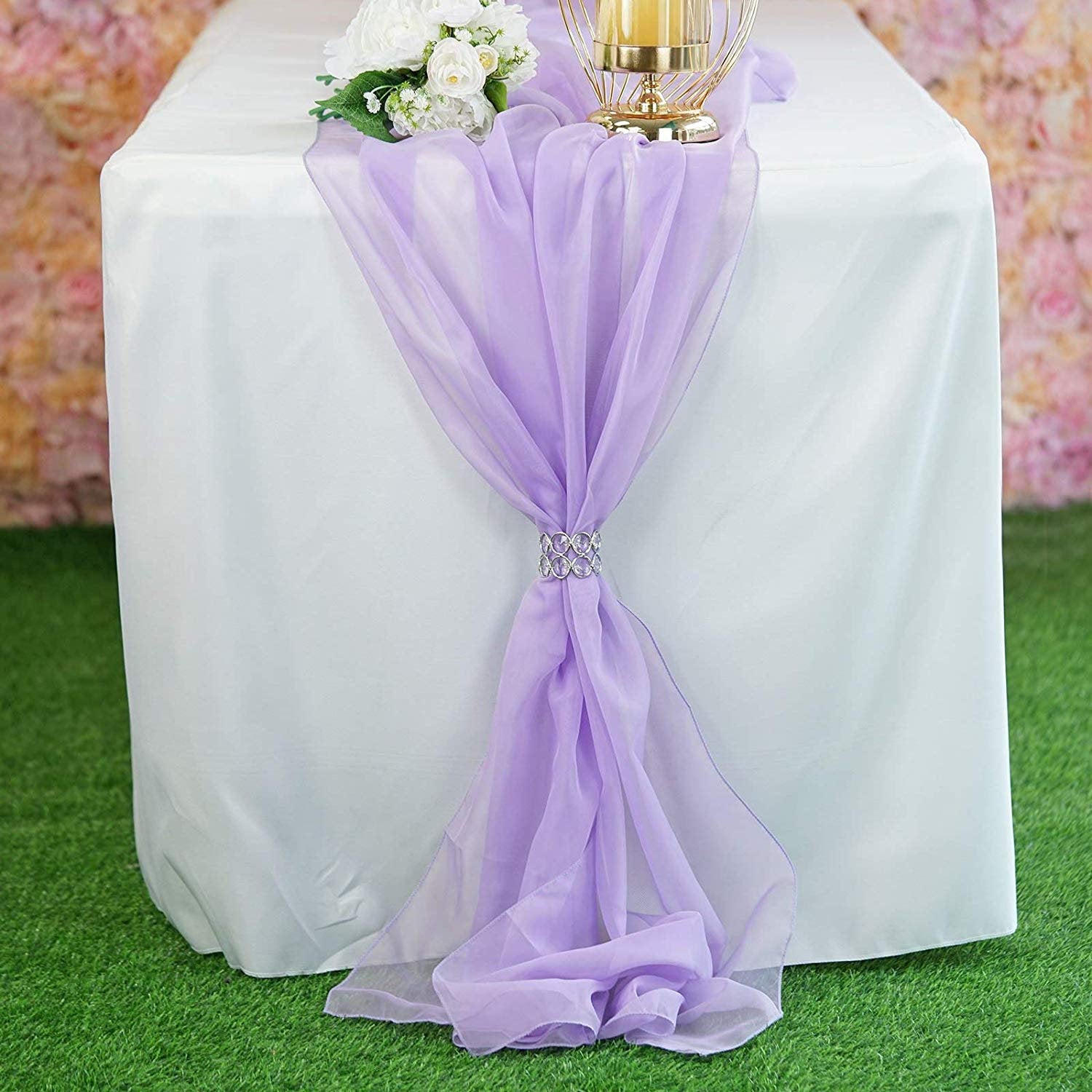 New Creations Fabric & Foam Inc, Chiffon Table Runner 18" by 180" Extra Long, Wedding Runners, Holiday Table Runners, Long Table Runners - New Creations Fabric & Foam Inc