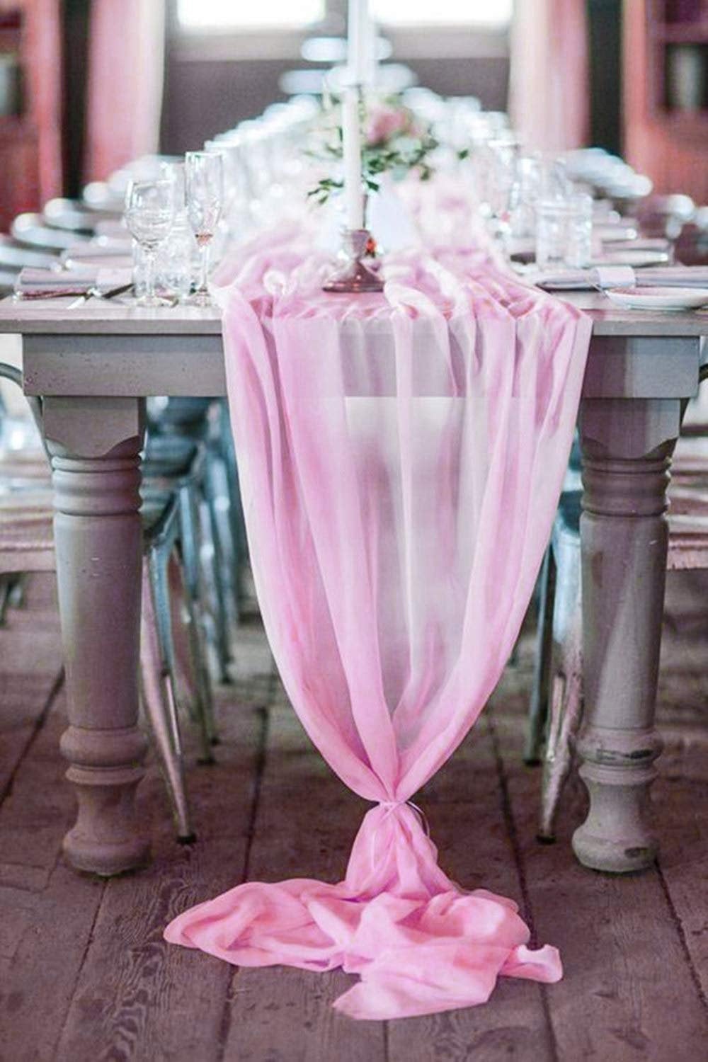 New Creations Fabric & Foam Inc, Chiffon Table Runner 18" by 180" Extra Long, Wedding Runners, Holiday Table Runners, Long Table Runners - New Creations Fabric & Foam Inc