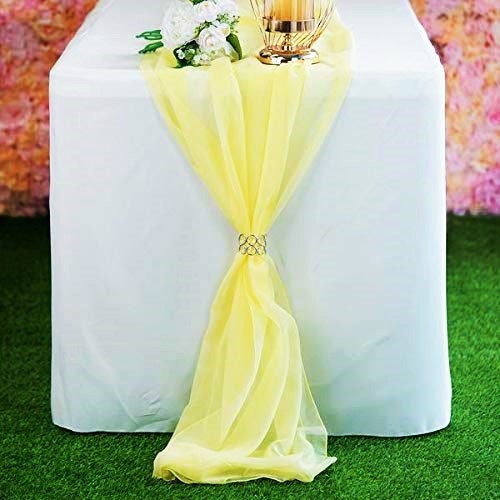 New Creations Fabric & Foam Inc, Chiffon Table Runner 18" Wide by 180" Long Extra Long, Wedding Runners, Long Table Runners - New Creations Fabric & Foam Inc