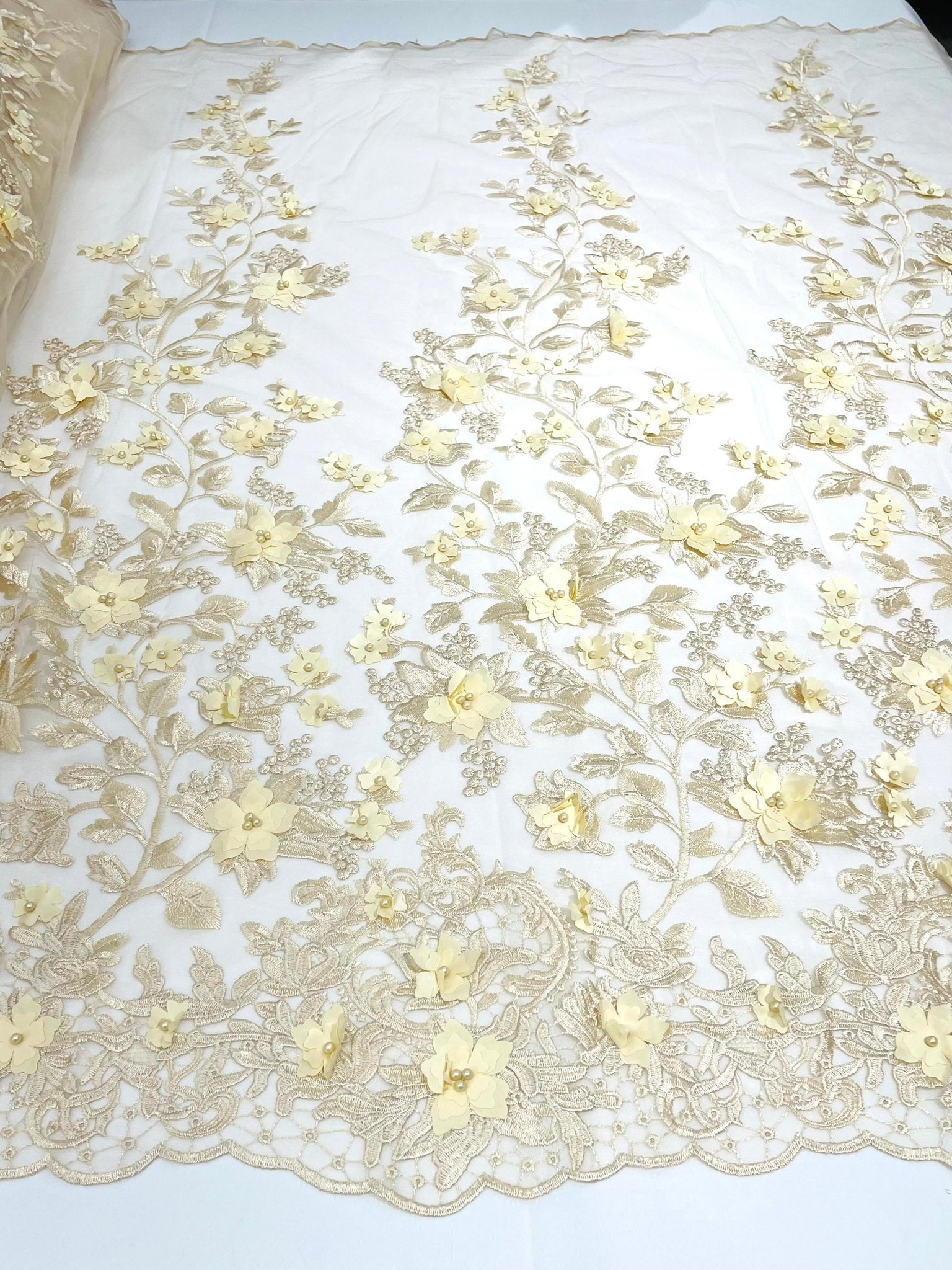 PRINCESS 3D FLORAL LACE (By The Yard) - New Creations Fabric & Foam Inc