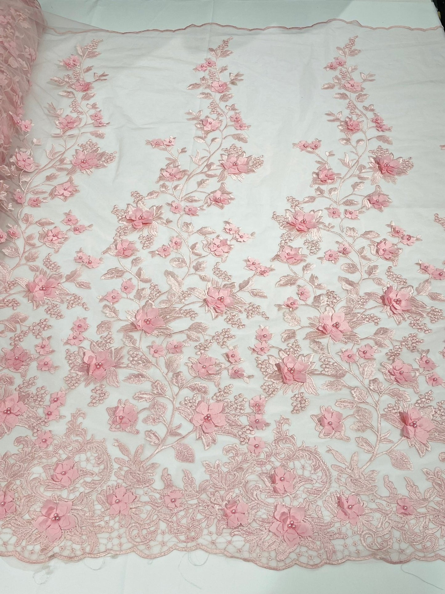 PRINCESS 3D FLORAL LACE (By The Yard) - New Creations Fabric & Foam Inc