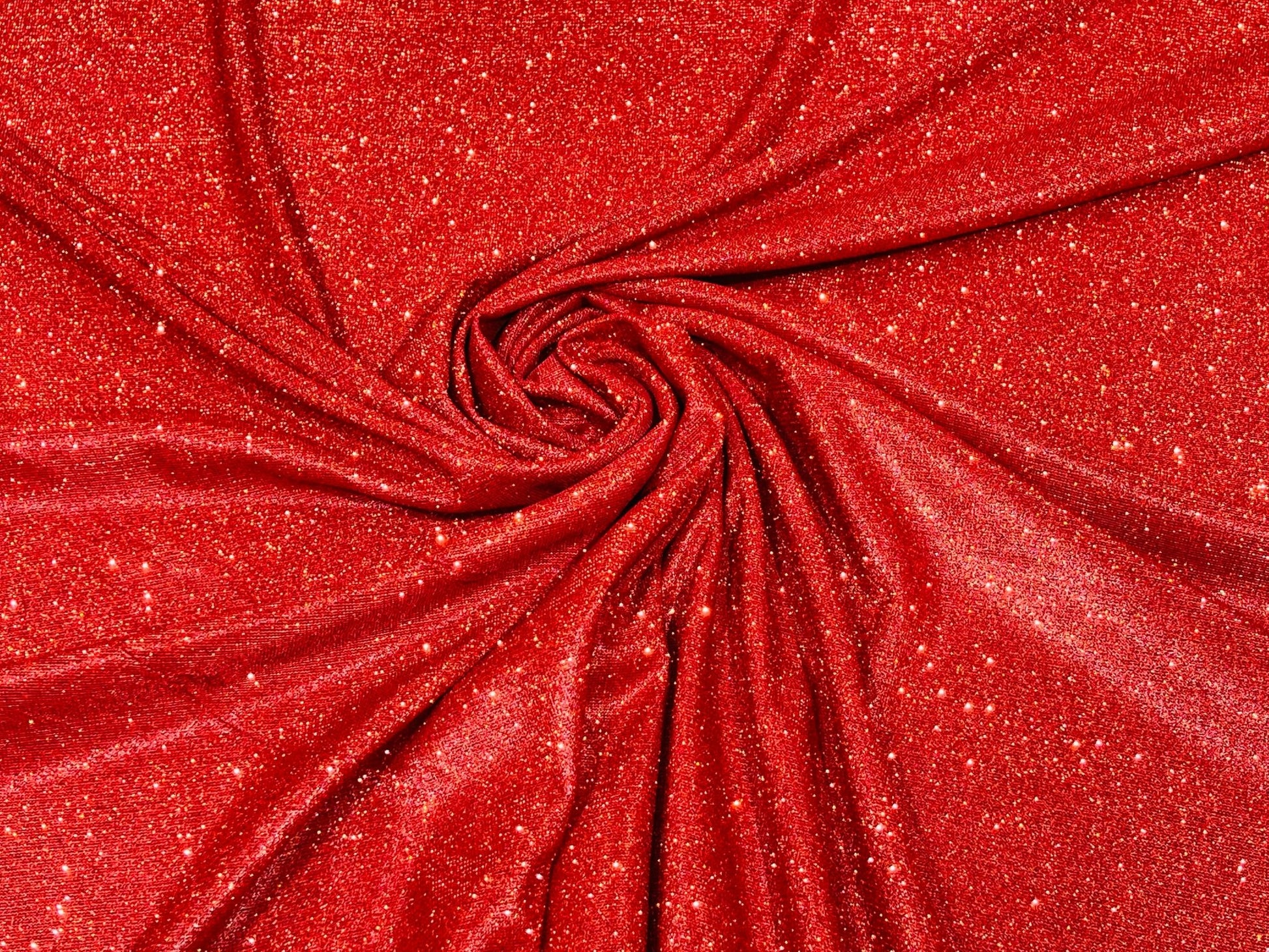 Red 58/60" Wide Full Glitter Covered Shimmer Fabric By The Yard - New Creations Fabric & Foam Inc