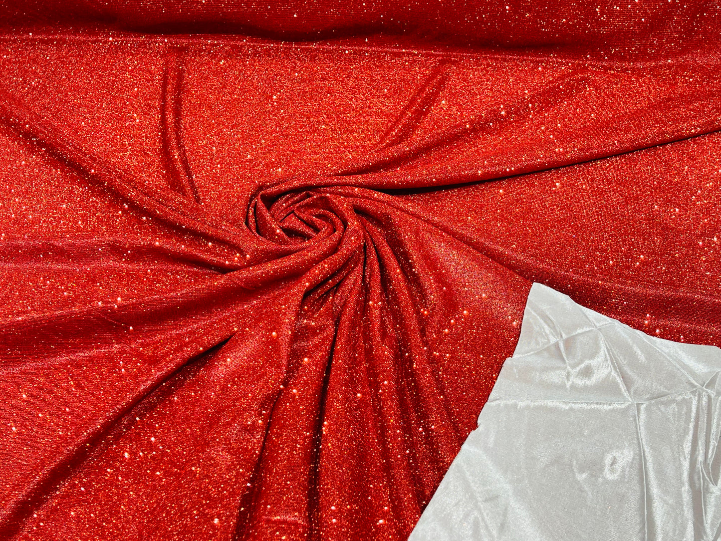 Red 58/60" Wide Full Glitter Covered Shimmer Fabric By The Yard
