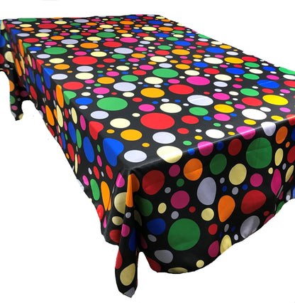 ROUND TABLECLOTH MULTI COLOR POLKA DOT SATIN - New Creations Fabric & Foam Inc