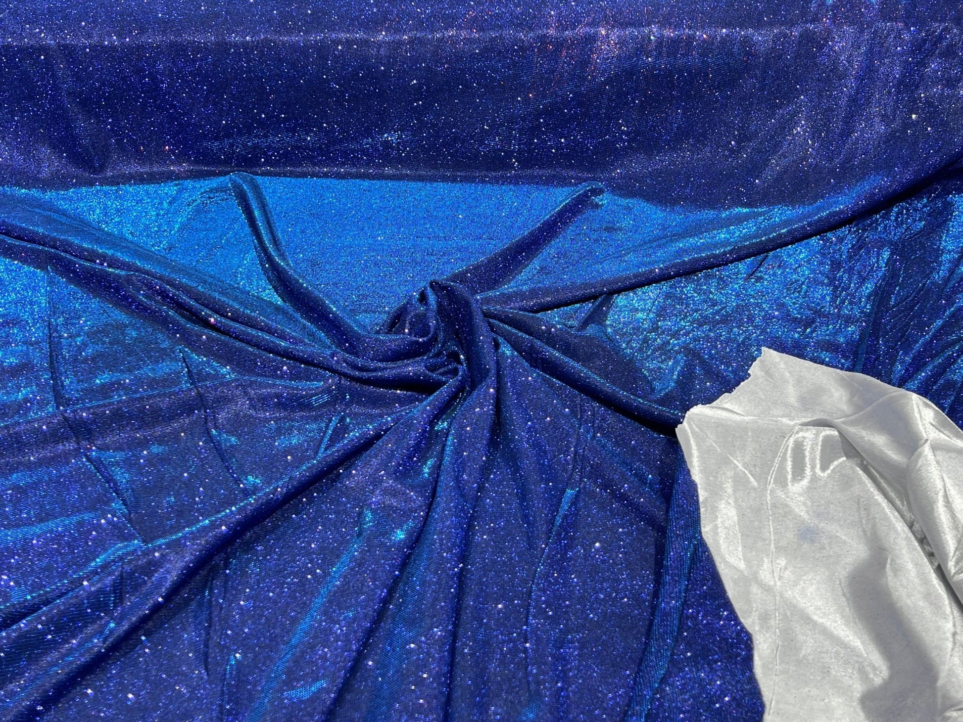 Royal Blue 58/60" Wide Full Glitter Covered Shimmer Fabric By The Yard - New Creations Fabric & Foam Inc