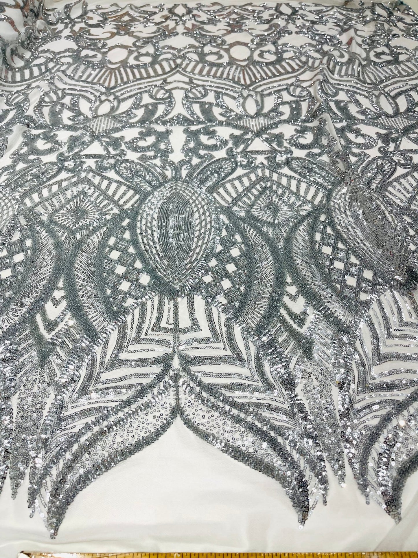 Royalty Sequin Damask Fabric 54” Wide| New Creations Fabric & Foam Inc. - New Creations Fabric & Foam Inc