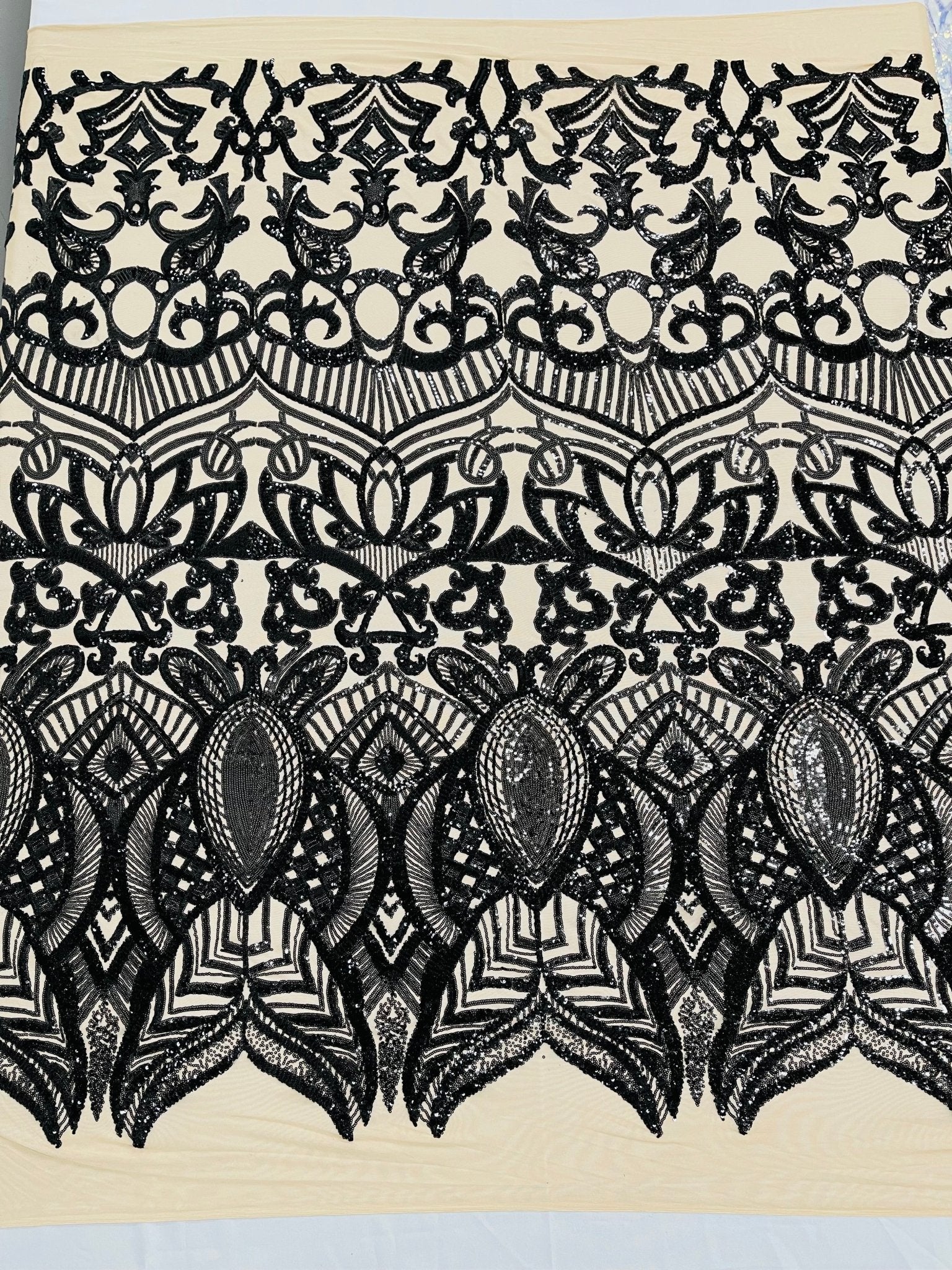 Royalty Sequin Damask Fabric 54” Wide| New Creations Fabric & Foam Inc. - New Creations Fabric & Foam Inc