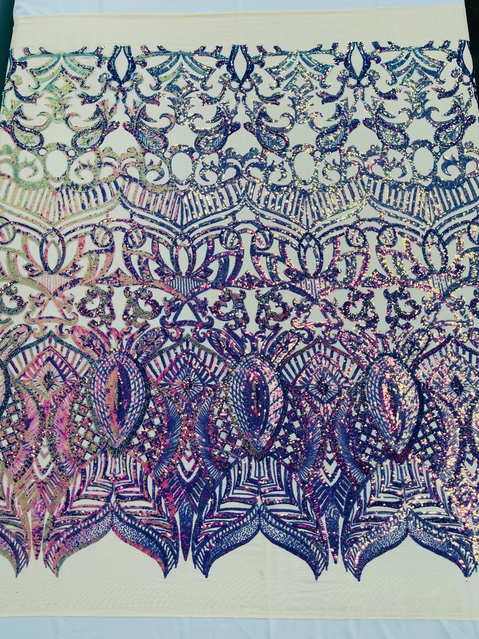 Royalty Sequin Damask Fabric 54” Wide| New Creations Fabric & Foam Inc. - New Creations Fabric & Foam Inc