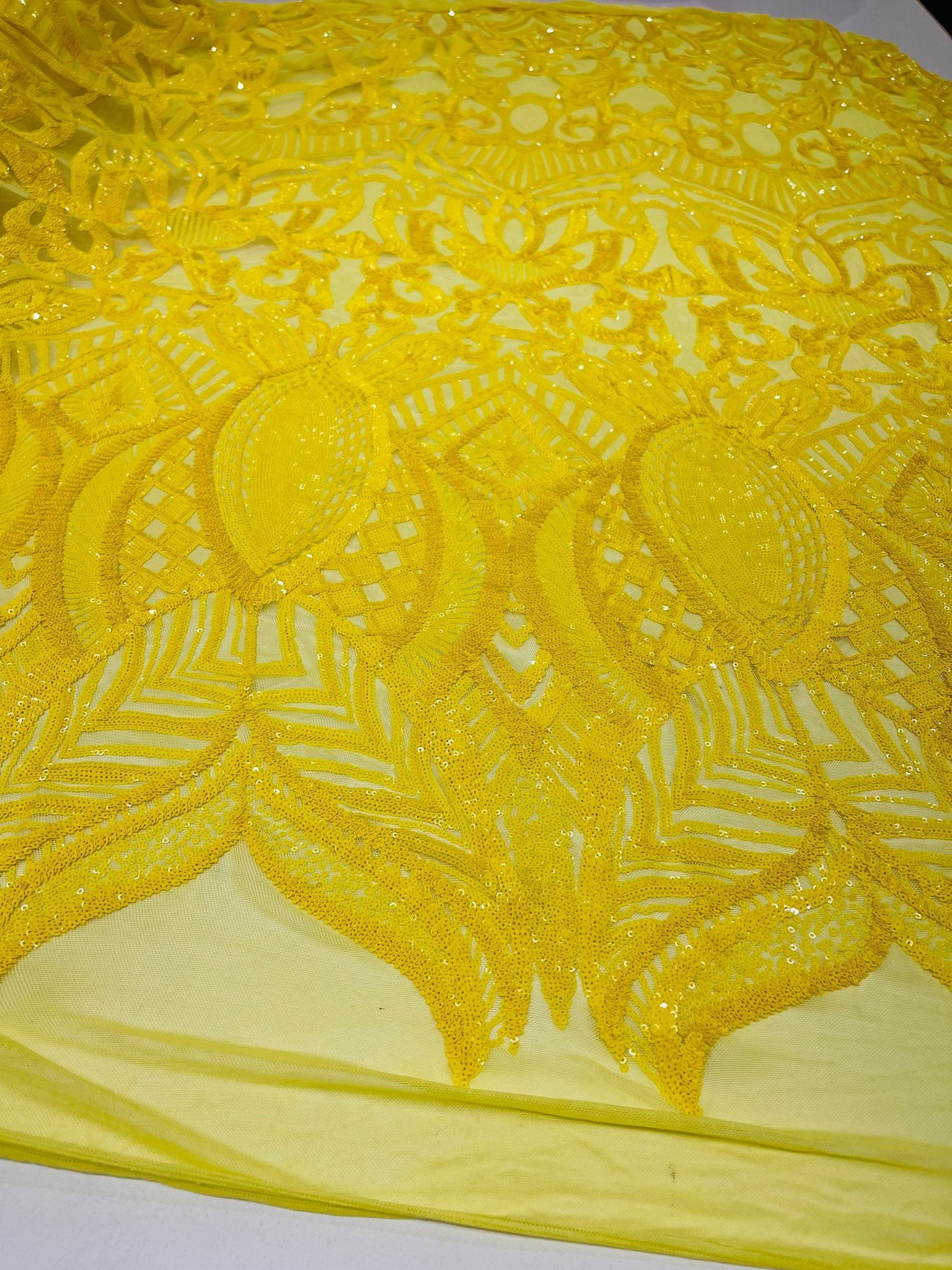 Royalty Sequin Damask Fabric 54” Wide| New Creations Fabric & Foam Inc. - New Creations Fabric & Foam Inc