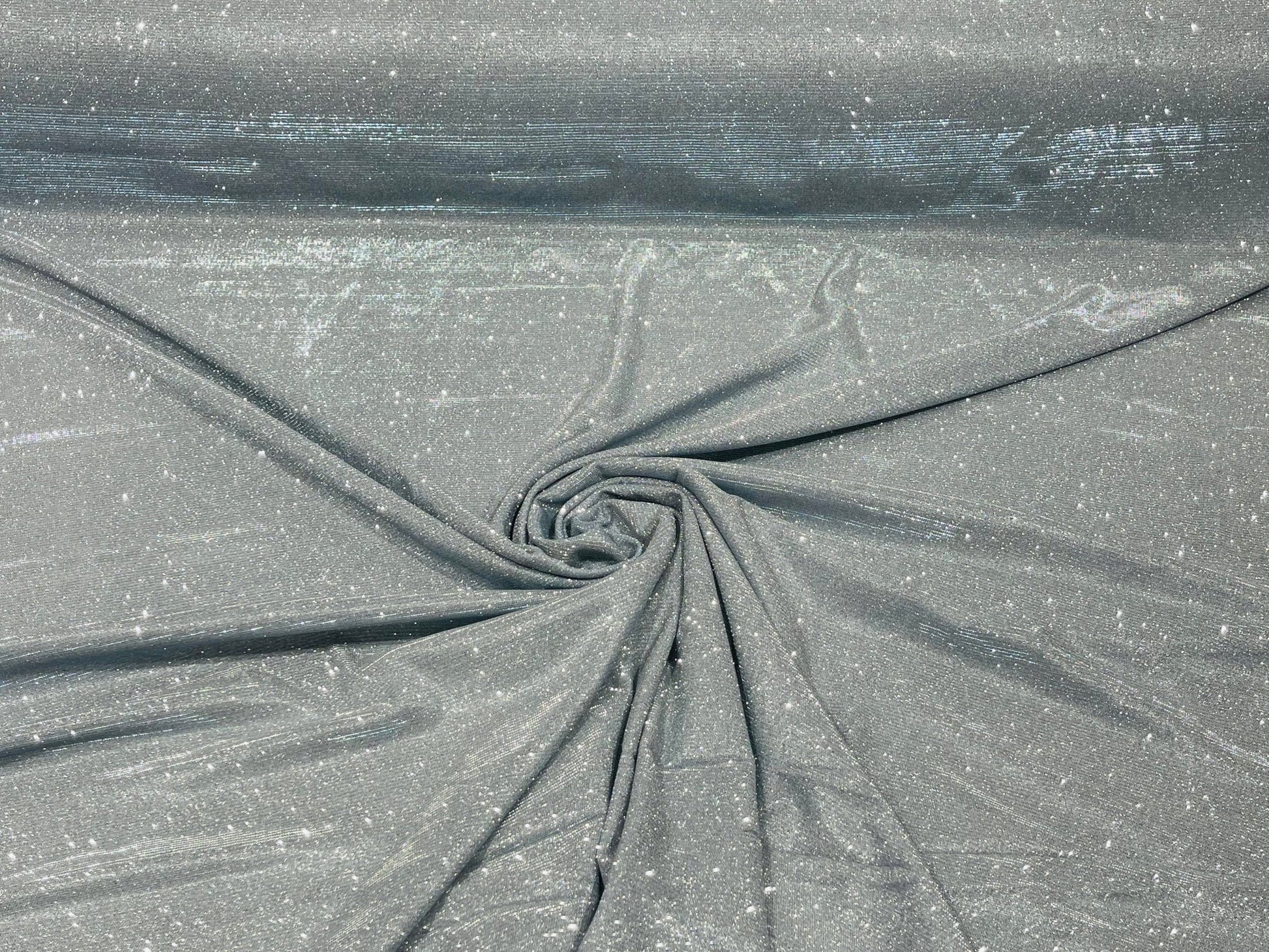 Silver 58/60" Wide Full Glitter Covered Shimmer Fabric By The Yard - New Creations Fabric & Foam Inc