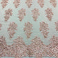 Valentina Floral embroider with sequins on a corded mesh lace fabric - sold by the yard. - New Creations Fabric & Foam Inc