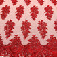 Valentina Floral embroider with sequins on a corded mesh lace fabric - sold by the yard. - New Creations Fabric & Foam Inc