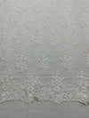 Valentina Floral embroider with sequins on a corded mesh lace fabric - sold by the yard. - New Creations Fabric & Foam Inc