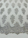 Valentina Floral embroider with sequins on a corded mesh lace fabric - sold by the yard. - New Creations Fabric & Foam Inc